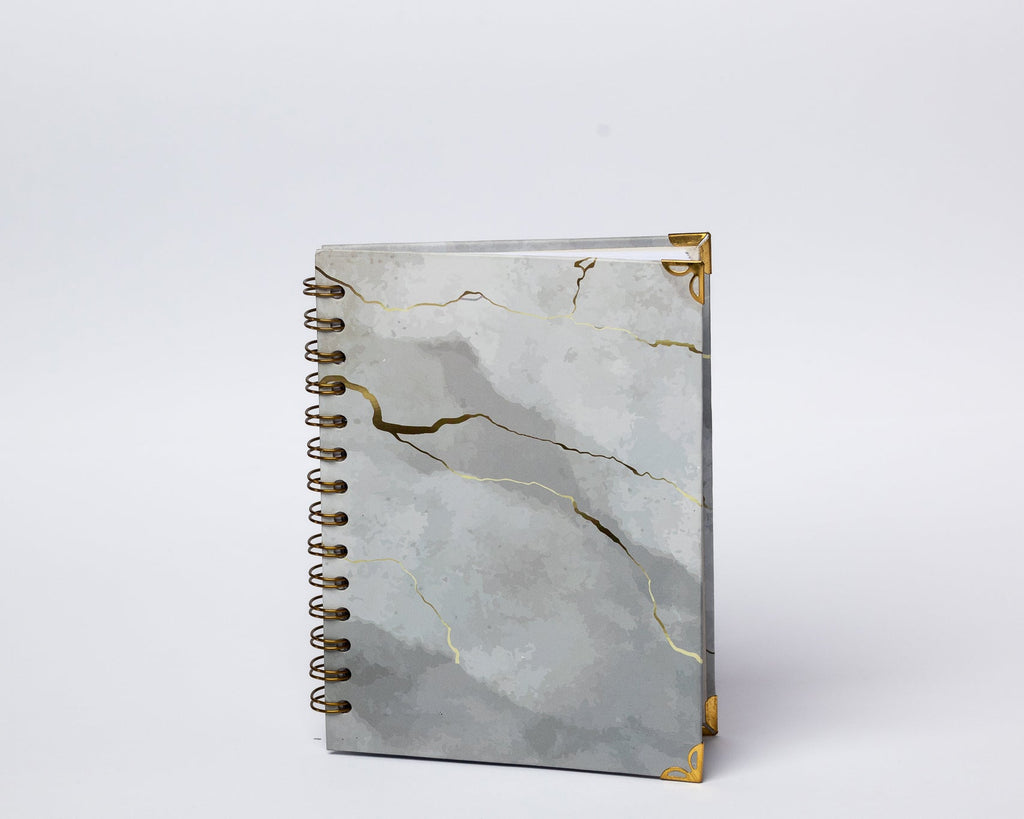 Marble Spiral Notebook - Hardcover, A5, Lined