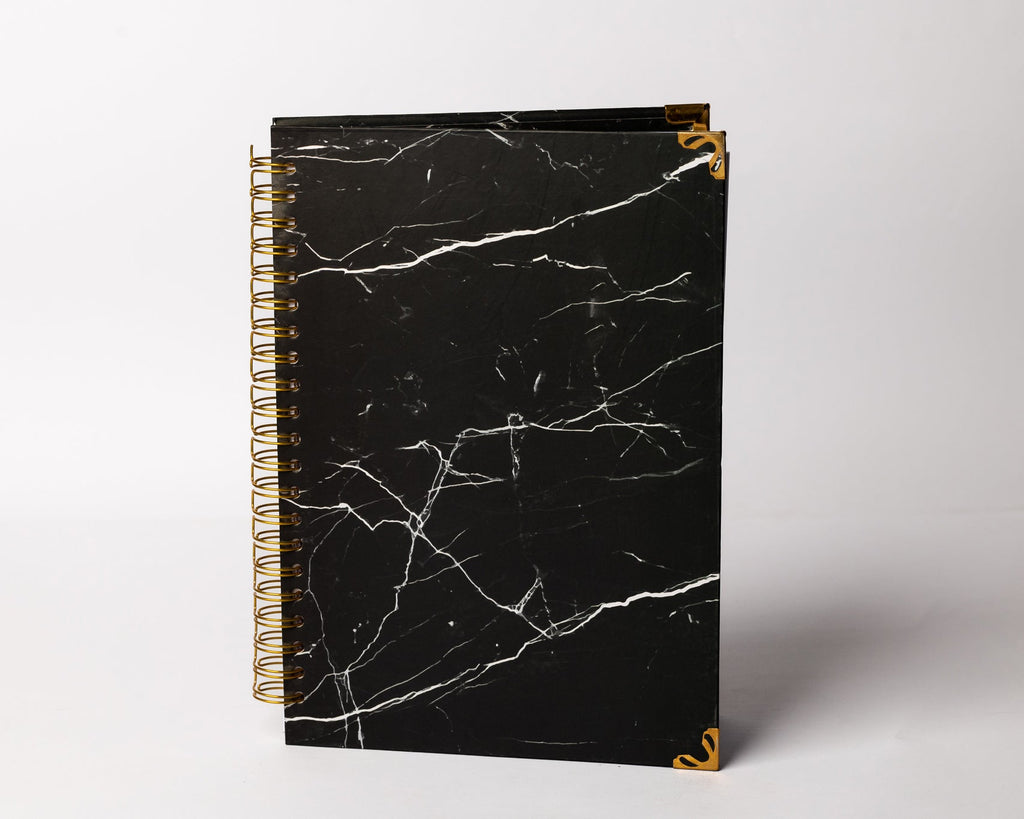 Marble Spiral Notebook - Hardcover, A4, Lined